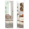 COSTWAY Specchio da Parete Lungo 108 x 36,5 cm, Specchio a Figura Intera Appendere con Cornice in Legno e Ganci, 2 Metodi di Montaggio e Altezza Regolabile (Bianco)
