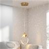 LIGKIN LED Lampada a Sospensione 5W Creativa Lampadario Moderna Rotonda Cristallo Luce da Soffitto Luce Calda per Soggiorno Ristorante Scala