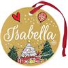 Corredino Neonato Pallina di Natale Personalizzata con Nome Isabella, Decorazione Natalizia 100% Italiana, colore oro da 8 cm (oro, Isabella)