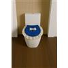 Corredocasa Copriwater Copri tavoletta WC in Tessuto Misura Standard Manifattura Italiana Diversi Colori (Blu)