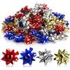 COM-FOUR® 100 Fiocchi regalo in fantastici colori: fiocchi autoadesivi pronti per decorare regali di Natale e matrimoni (100 pezzi - lucido - 4 colori)