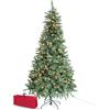 Brigros - Albero Di Natale Artificiale Effetto Realistico In Pvc Ignifugo, Albero Di Natale Folto Con Aghi Di Pino Spessi E Rami A Gancio, Con Borsa E Base In Metallo (LED, 210 cm)