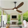 OUENGK Ventilatore Da Soffitto Da Esterno In Legno Da 132 Cm Con Luce, Ventilatore Da Soffitto Rustico Con Telecomando, Ventilatore Da Sofitto Con Motore Cc Reversibile Da Letto E Portico