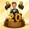 Smile lab Regalo di Compleanno Personalizzato per Uomo - Figura Personalizzata con Foto e Testo, Ritratto Caricatura su Targa in Legno con Effetto 3D - Decorazione Originale per Papà, Marito, Amico o Collega
