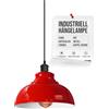 LEDSone Industrial Pendant Light Retro Chandelier Ceiling Light Vintage Lamp Ceiling Lighting Metal Shade for Restaurant Living Room Bedroom Kitchen Hallway Bar (Rosso)