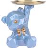 Starnearby Statua Orso Geometrico con Vassoio, Svuotatasche da Ingresso Design, Vassoio Portachiavi Ingresso, Ciotola per Chiavi, Statuetta con Vassoi Figurina Orso (Bella Scintilla-Blu)