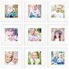 PHOTOLINI Set di 9 cornici per poster 30x30 cm con passe-partout 20x20 cm bianco legno MDF, plexiglass infrangibile, da parete, accessori inclusi - per foto, immagini e poster