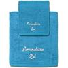 Cieffepi Home Collections Set Bagno (Asciugamano Viso + Ospite) GOLD Personalizzabile in mordiba spugna di puro cotone (Turchese)