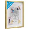 PHOTOLINI 3D cornice 40x50 cm oro, profonda con vetro e passe-partout, cornice per oggetti fino a 1,5 cm di profondità, legno MDF - perfetta per il fai da te e come regalo