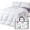 HOMESCAPES Piumino estivo ultra leggero 135 x 200 cm in piume e piumino d'oca 2,5 Tog certificato Oeko-TEX - lavabile in lavatrice e ipoallergenico - 1 persona