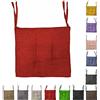 Tata Home Cuscini con Lacci Coprisedia Imbottito Cuscino Sedia Cucina da Interno o Esterno Spessore 6 cm Misura 40x40 cm Tinta Unita Made in Italy (40X40, ROSSO, 2)