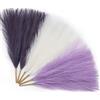 Serwalin 6 Pezzi Erba Della Pampas,45 cm,Piume Decorative,Fiori Secchi,Adatto per matrimoni, feste, salotti, decorazioni di vasi che,Decorazione Bohemien (Viola&bianco)