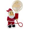 AMARCORDS - Lampada da tavolo nanetto Lovetherapy con lampadina scritta XMAS e varialuce. Abat jour dimmerabile con cavo 1,5m e interrutore dimmer