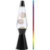 I-TOTAL® - Lampada lava LED 36 cm con Resistenza Scalda Cera, senza lampadina Luce Cambia Colore (Cera Bianca e Base Nera)