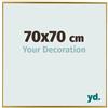 yd. Your Decoration - Cornice 70x70 cm - Oro - Decorativa Parete in Plastica con Vetro in acryl - Antiriflesso - 70x70 Cornice - Evry