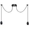 LEDSone Lampadario a sospensione a forma di ragno industriale a 2 bracci - Lampada da soffitto fai da te regolabile nera con luci sospese per cucina, sala da pranzo (2 vie nero)