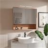 HAJDUK FURNITURE Armadietto Bagno con Specchio e LED 78x70 cm Rovere Sonoma - Pensile a Muro con Illuminazione LED IP44 4000K, 2 Ante e Ripiani, Senza Maniglie