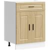vidaXL Base da Cucina Porto Rovere Sonoma in Legno Multistrato, Mobile Base lavello, Mobile Base Cucina con cassetto, Mobile Base lavello