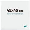 yd. Your Decoration - Cornice 45x45 cm - Bianco Opaco - Decorativa Parete in Legno con Vetro in acryl - Antiriflesso - 45x45 Cornice - Catania