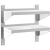 vidaXL Mensola Muro 2 Ripiani 50x30x48 cm Argento Acciaio Inossidabile