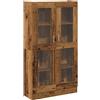 vidaXL Credenza Alta Legno Antico 82,5x30,5x150 cm in Truciolato, credenza, Mobile Contenitore, Madia, Mobile, Mobile Laterale, Mobile Alto