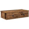 vidaXL Scaffale a Parete con Cassetti Antico 60x28x15 cm in Truciolato, mensola da Muro con mobiletto, mobiletto portaoggetti Montato a Muro, unità a Muro sospesa