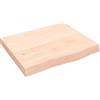 vidaXL Ripiano a Parete 60x50x(2-6) cm Massello Rovere Non Trattato