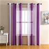 Surwin Tende per Interni Stile Nordico Due Colori a Vetro Con Occhielli, 2 Pezzi Camera da Letto, Voile Semi Trasparenti per Cucina, Soggiorno (Viola, 140x260cm)