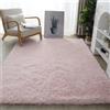 Treer Tappeto Salotto Moderno Pelo Lungo, Tappeto Peloso Soggiorno Antiscivolo Tappeti Pelosi Camera da Letto Morbido e Soffice per Decorazione Tappeti (80 * 120cm,Rosa)