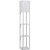 HOMCOM Lampada da Terra Piantana 3 Mensole 40W 26x26x160cm Bianco