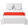 Morbuy Runner Letto Matrimoniale, Corridore Letto, Morbido Sciarpa e Federa da Letto, Tinta Unita Modern Scarf Runner Decorazione per Alberghi Hotel (Rosso,50x210cm)