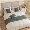 Morbuy Runner Letto Matrimoniale, Jacquard Reversibile Corridore Letto, Morbido Sciarpa e Federa da Letto, Modern Alberghi Scarf Runner Decorazione (45x240 cm (corridori da Letto),Grigio)