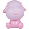 Generico Lampada Touch Led Cane Regolabile Abat Jour Cameretta Comodino Bambini No Fili Ricarica Usb Rosa
