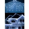 Salone Negozio Online Luci di Natale 4 x 0,60 Metri Cascata Luminosa LED per Interni ed Esterni (Bianco Freddo)