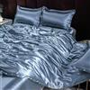 GENPICONG Set di Biancheria da Letto in Seta con Copripiumino, Lenzuolo, Federa, Lenzuolo in Raso di Lusso, Tinta Unita, King Size, Queen Size, Full Size, Twin Size