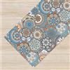 IlGruppone Tappeto Cucina Antiscivolo Made in Italy Passatoia Antimacchia Multiuso Corridoio Soggiorno Lavabile in Lavatrice - 50x250 - Esagoni celesti