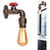 Chao Zan Lampade da Parete Industriale Vintage Appliques da Parete Tubo di Acqua di Ferro con Valvola E27 Lampada a Muro da soffitto luce a forma di rubinetto retrò per bar corridoio cucina ristorante (B)
