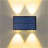 Partenopea Applique LED da Esterno a Parete con Pannello Solare Effetto Up&Down Modalità Luminosità Regolabile Ideale per Decorazione (Luce calda 3000K)