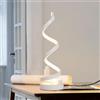 Chao Zan Lampada da Tavolo a Spirale LED Lampada da Comodino in metallo, Luce Notturna Minimalista Lampada da Scrivania Con interruttore Curva Per Cameretta Camera da Letto Studio Salotto,Soggiorno (bianco)