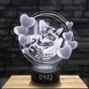 Lampephoto.fr Lampada 3D sveglia e altoparlante Bluetooth, Lampada foto personalizzabile incisione Laser su Plexi, Regalo Personalizzato Testi e Foto, Idea per Natale, Festa della Mamma (Cerchio Cuori)