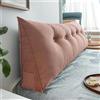 DEVINK Triangolare Cuscino Da Lettura Schienale Testata Letto Divano Imbottitura Poggiaschiena Antireflusso Adulti Cuscino Letto Matrimoniale, Cuscino Cervicale Dormire Lungo(80 x 50 x 20 CM,Pink)