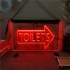 Zayeksole Insegna al Neon per Toilette con Freccia A Destra, Insegna Luminosa al Neon A LED USB con Controllo Remoto RGB, Decorazione da Parete per Bagni Pubblici,40x30cm