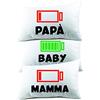 Colorfamily Set di federe matrimoniali - papà mamma e figlio - carichi e scarichi - divertente- federe per bambini