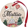 Corredino Neonato Pallina di Natale Personalizzata con Nome Mattia, Decorazione Natalizia in legno 100% Italiana, cerchietto albero natale da 8 cm (legno, Mattia)