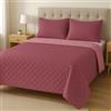 Corredocasa Trapuntino Copriletto, Made in Italy - Trapuntato Doubleface Mezza Stagione - Copri Letto Coperta Bicolore Primaverile in Morbida Microfibra (Glicine/Lilla, Singolo)