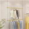 CUXAHO Asta appendiabiti per soffitto Appendiabiti da Soffitto Scaffali for abiti montaggio,regolabile in altezza Armadio da Parete Barre Metallo Display Rack,organizzazione appendere vestiti scaffale(Gold,8