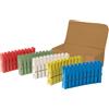 La Dupla Mollette per bucato in plastica e legno, resistenti raggi UV, pack da 50 mollette, 5 colori assortiti, bucato pesante, tovaglie, asciugamani, coperte