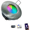 Partenopeautensili® Faretto con portalampada attacco GU10 Led impermeabile IP54 per bagno turco cromoterapia ad incasso (SILVER, RGB SMART ALEXA)