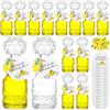 Chuangdi 57 bottiglie vuote in vetro per limoncello da riempire con coperchio, mini ciondoli a forma di limone ed etichette, per birra fatta in casa, matrimoni, feste nuziali (delicate)