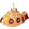 BRUBAKER Sottomarino Giallo Rosso Sottomarino - Palla di Natale in Vetro dipinto a Mano - Divertente Cifre Decorazione Palla Dell'Albero - 10,5 cm